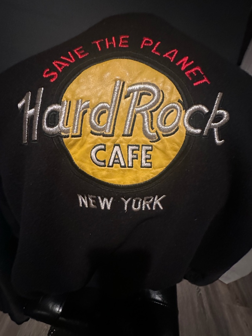 Hard Rock Cafe Black Bomber Jacket with Embroidered Logo